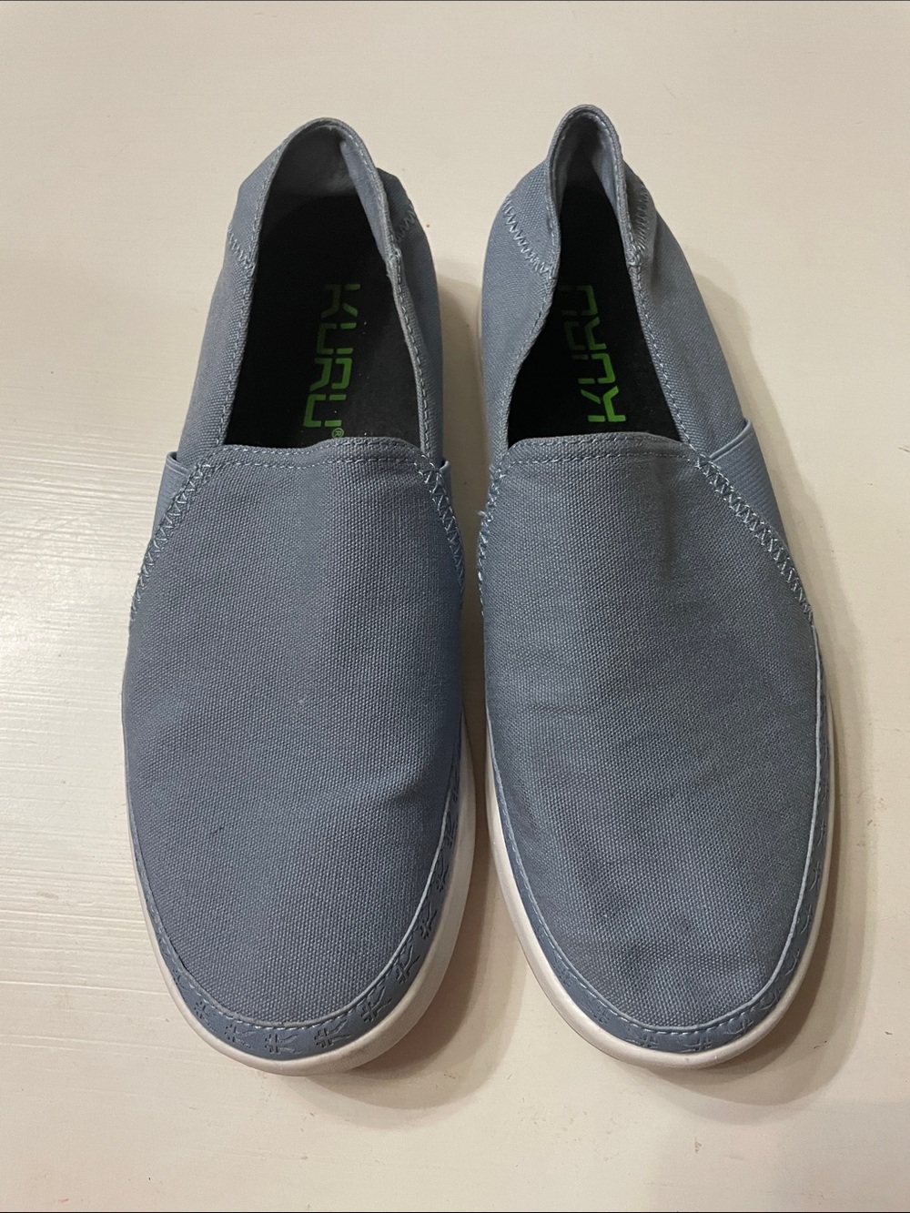 Kuru Rom Alta blue canvas slip on shoes size 9.5
